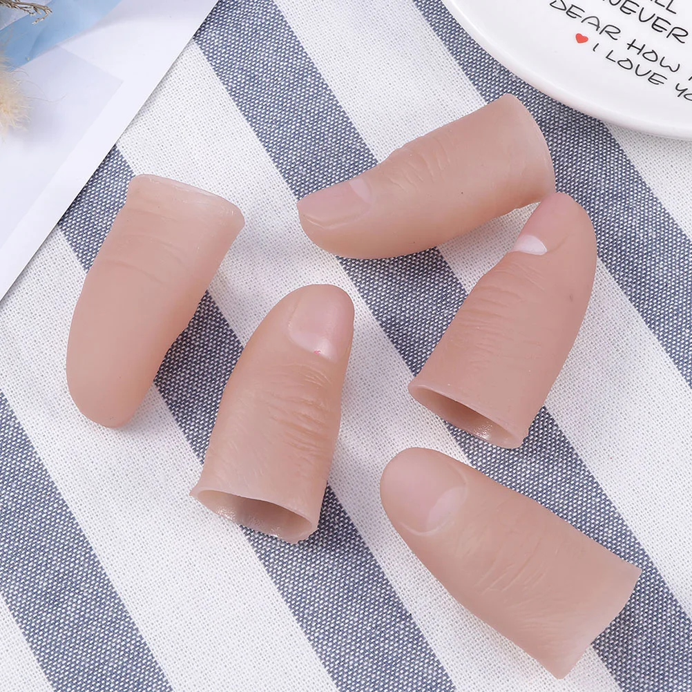 

Fake Finger Trick Fingers Scary Prank Toy Thumb Tips Sleeve with Nail Halloween Toys