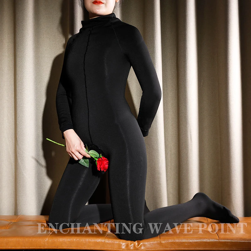 Men Sexy Tights Crotchless Thickened Bodystocking Full Body Pantyhose