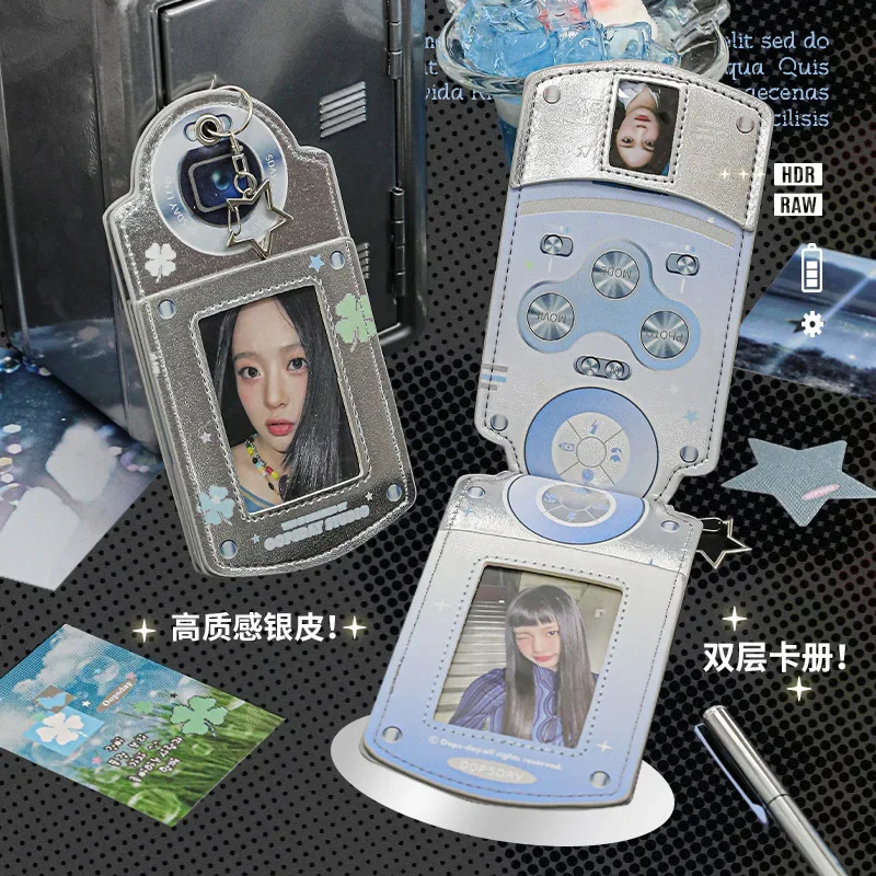 Camera Design Photocard Protector Storage Bag Sweet Silver Kpop Photocard Holder Cute Fashion Idol Photo ID Card Cover Case