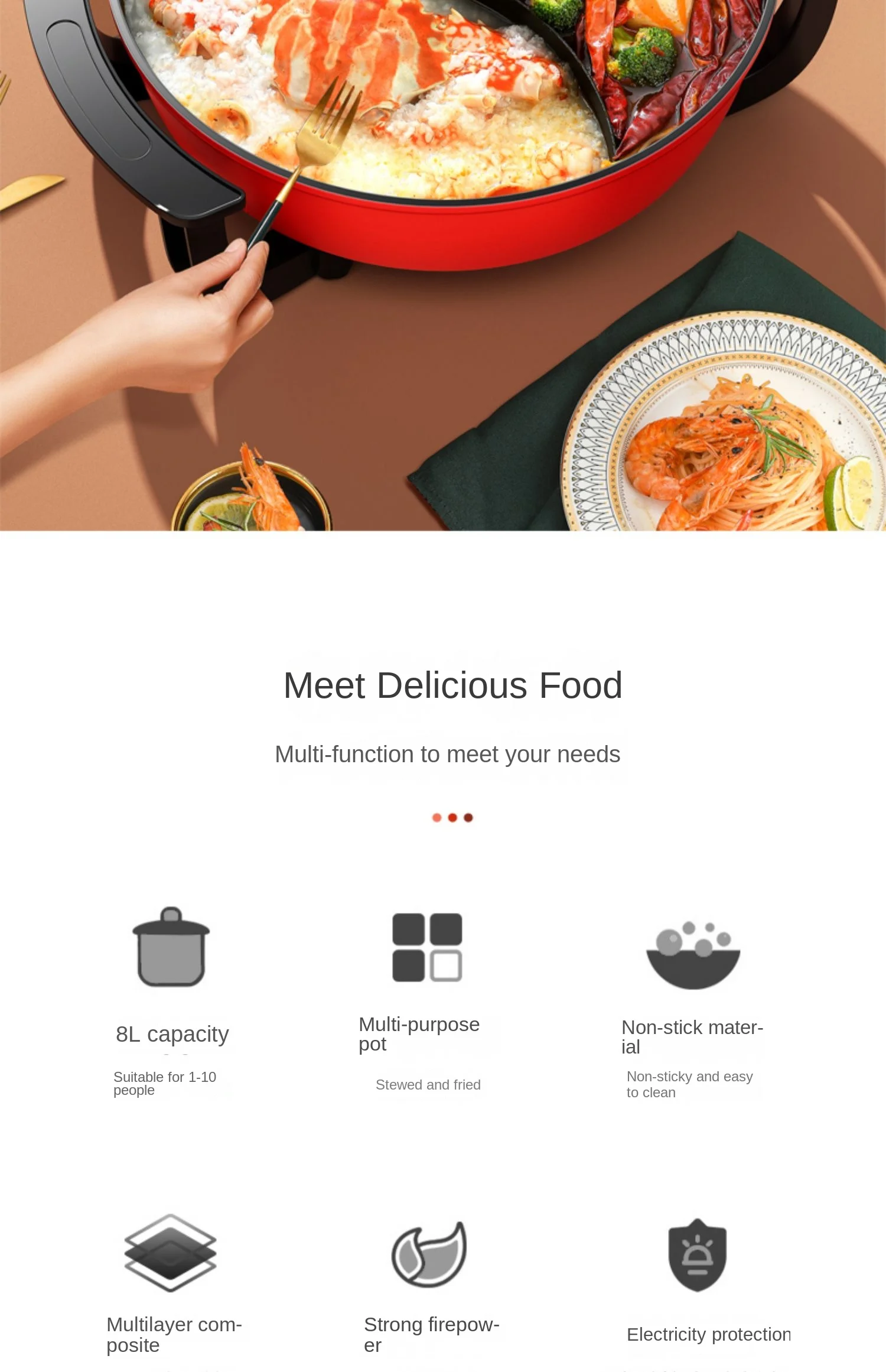 Description Picture 4 of item220V Changhong Electric Hot Pot - Non-Stick Pan and Temperature Control for Safe and Healthy Cooking C