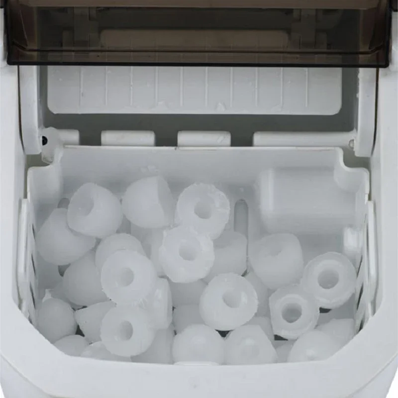 110V Automatic Ice Cube Maker Portable Electric Bullet Round Ice Block Making Machine 15kg/24H Family Bar Coffee Shop