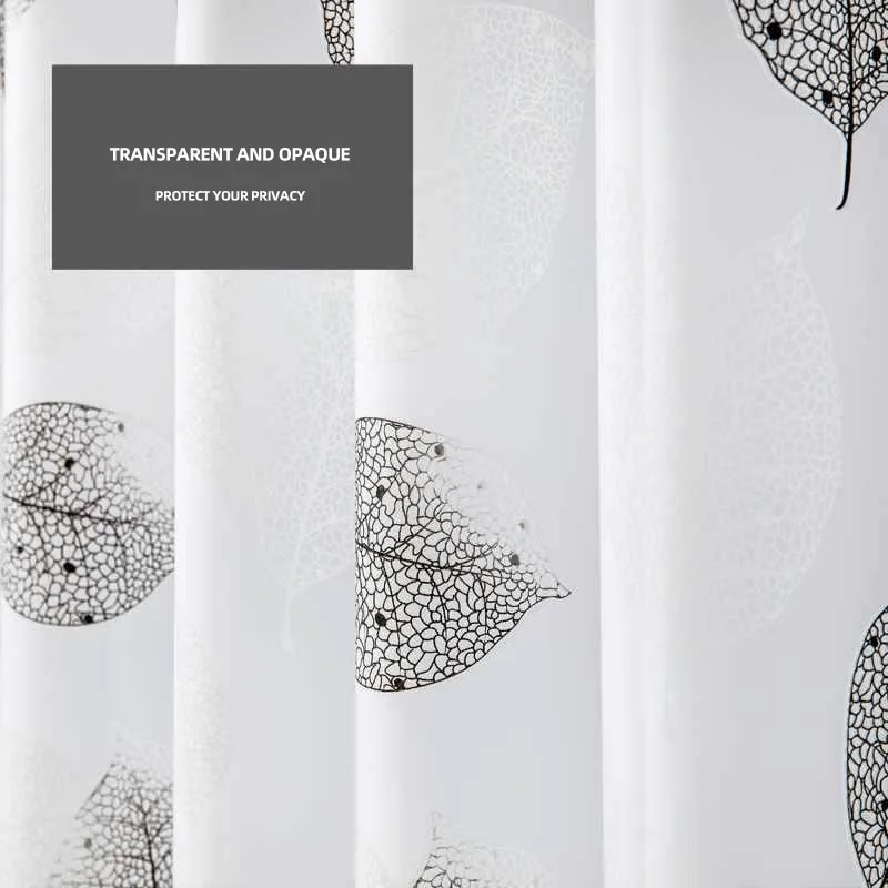 Shower Curtains Bathroom Shower Curtains PEVA Waterproof Thickening With Hooks Rustproof Metal Grommets Leaf Pattern