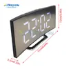 Led Alarm Clock Mirror Curved Screen Digital Alarm Clock With Sleep Temperature For Students Bedroom Living Room Office School 4