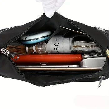 حقيبة كروس عصرية بنمط حروف، حقيبة كتف كاجوال بسحاب ذات سعة كبيرة، حقيبة ساعي أكسفورد عصرية للنساء والفتيات 3