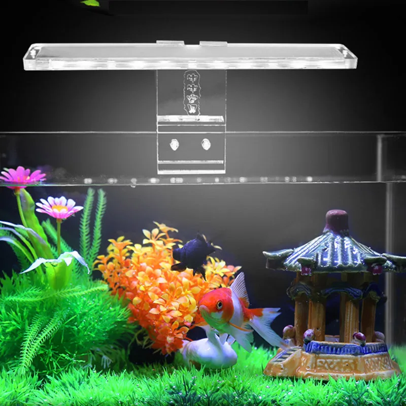LED Fish Tank Aquarium Light Ultra Thin Acrylic Lamp for Small to Medium Size Aquariums