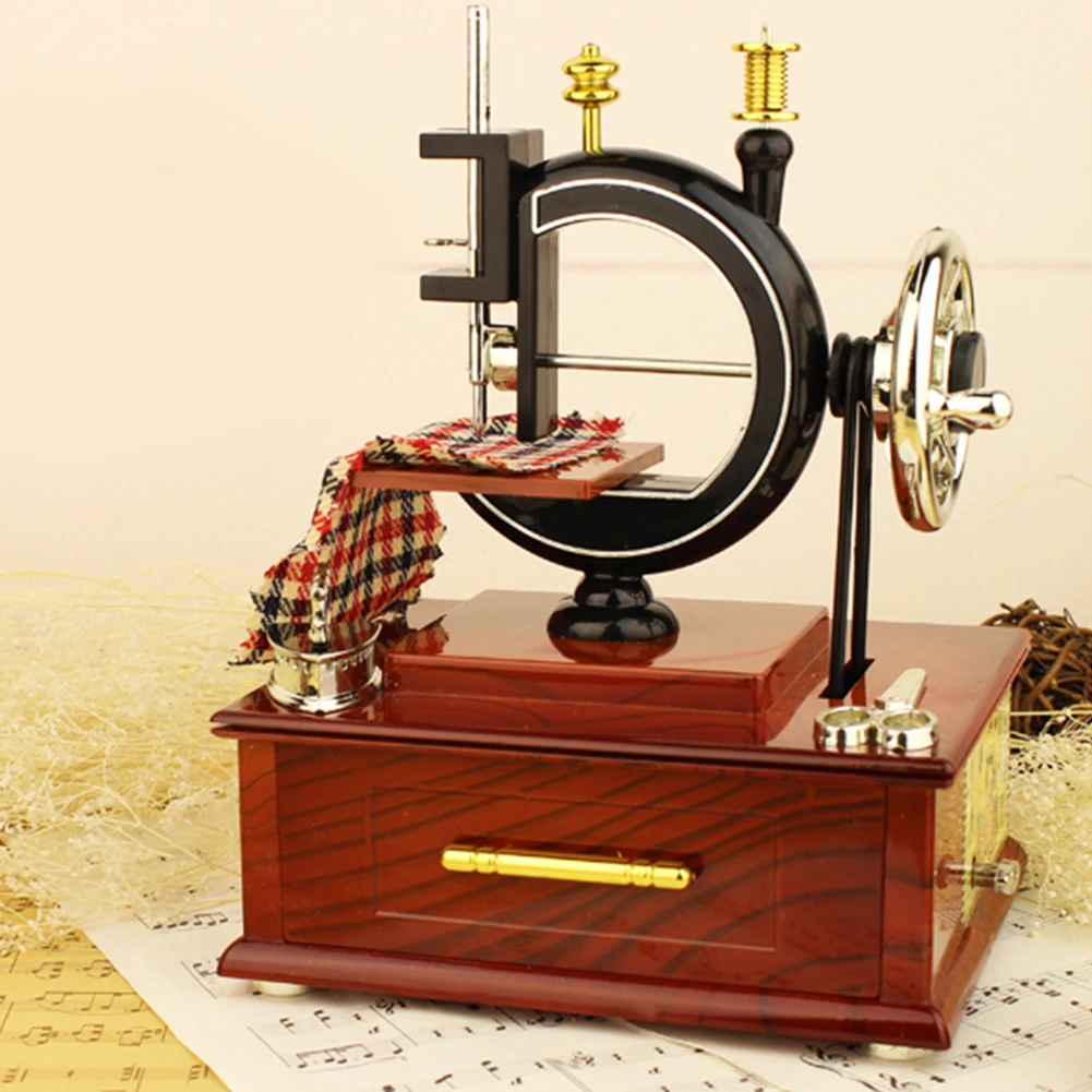 Sewing Machine Music Box Classic Sewing Machines Music Box Best Gift Mechanical Lovely Table Decoration for Boys Girls