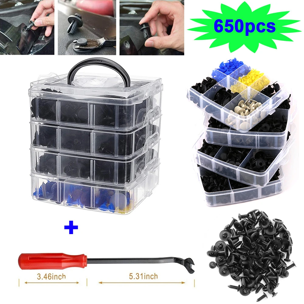 Car Retainer Clips Plastic Fasteners Kit Bumper Fender Plastic
