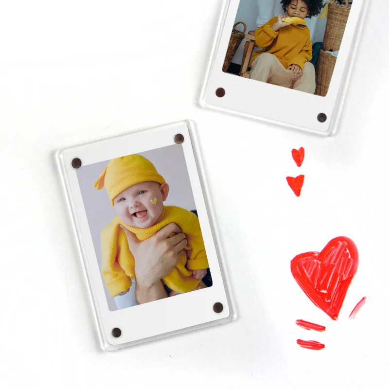 1-10pcs Magnetic Photo Frame 1 Set For Fujifilm Instax Mini 11 8 9 25 50 7 Film Camera Accessories Acrylic Fridge Picture Magnets Magnet Photo Frames