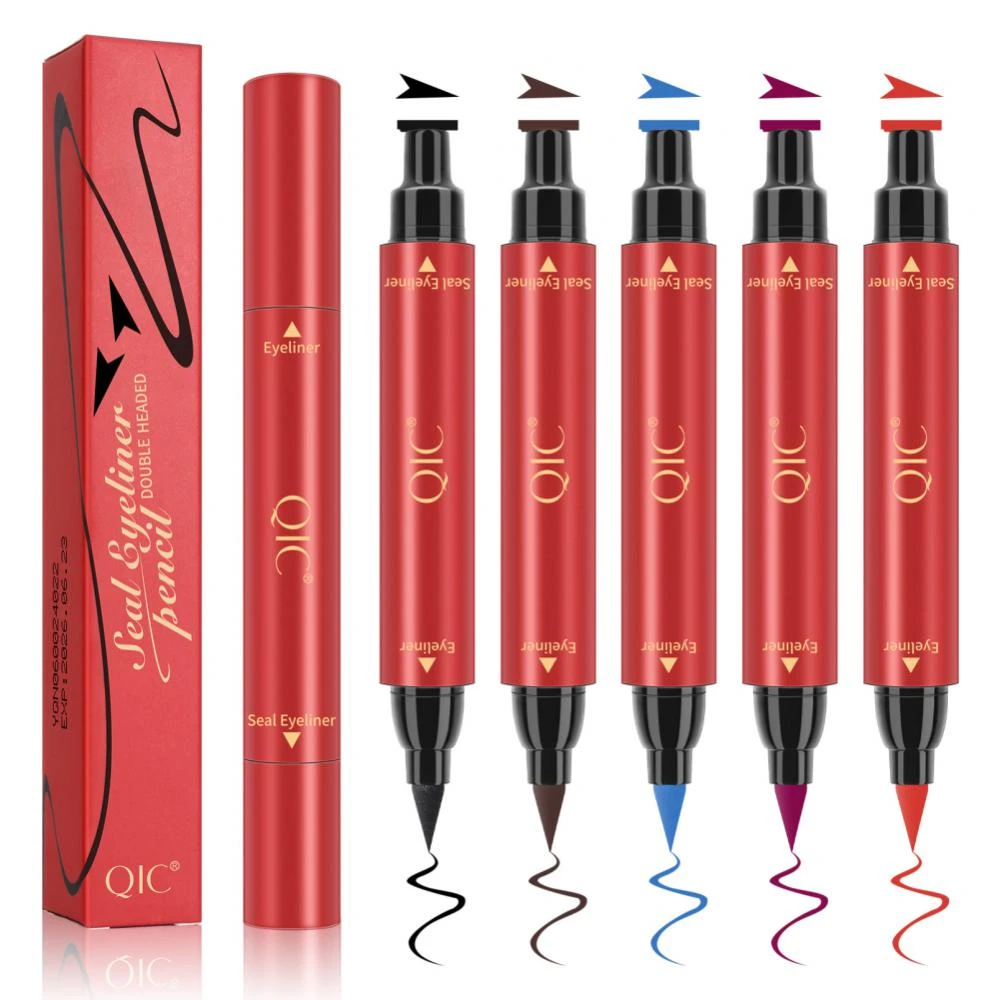 Eyeliner Stamp Red Blue Purple Liquid Eyeliner Pen Double ended Lazy