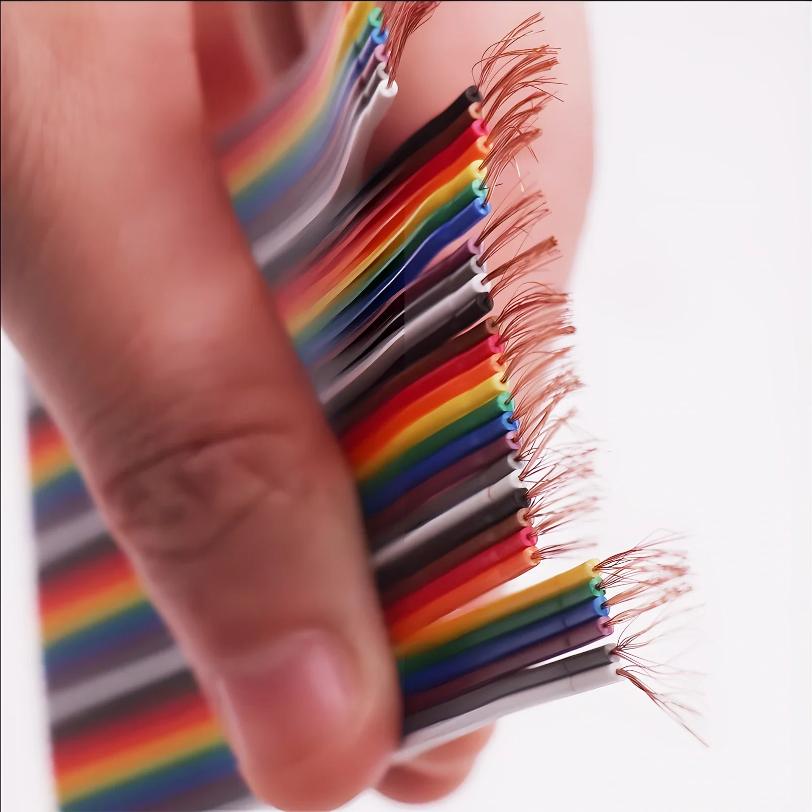 1M 10P/16P/20P DuPont Cable 1.27mm PITCH 28AWG Pure Copper Core Flat Ribbon Cable Rainbow DuPont Wire FC Dupont Connector