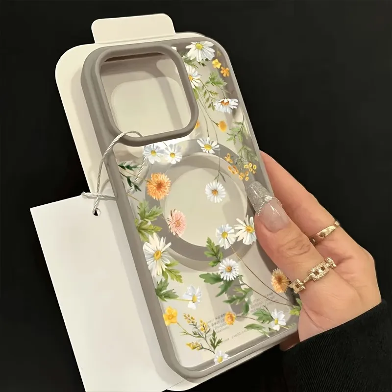 Fresh Small Floral Phone Case with Magsafe Wireless Charging Compatibility