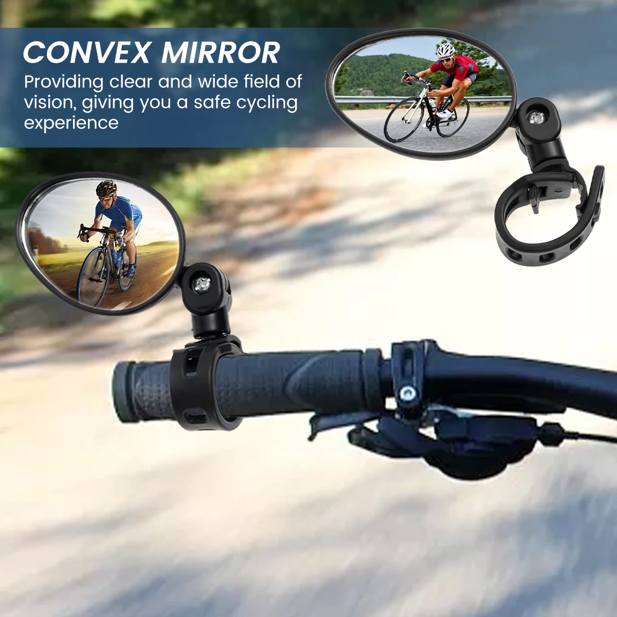 Bike Mirror 2Pcs Bike Rear View Mirrors Breakage-Proof Adjustable Bicycle Mirrors 360°Rotation Bicycle Handlebar Rearview Mirror