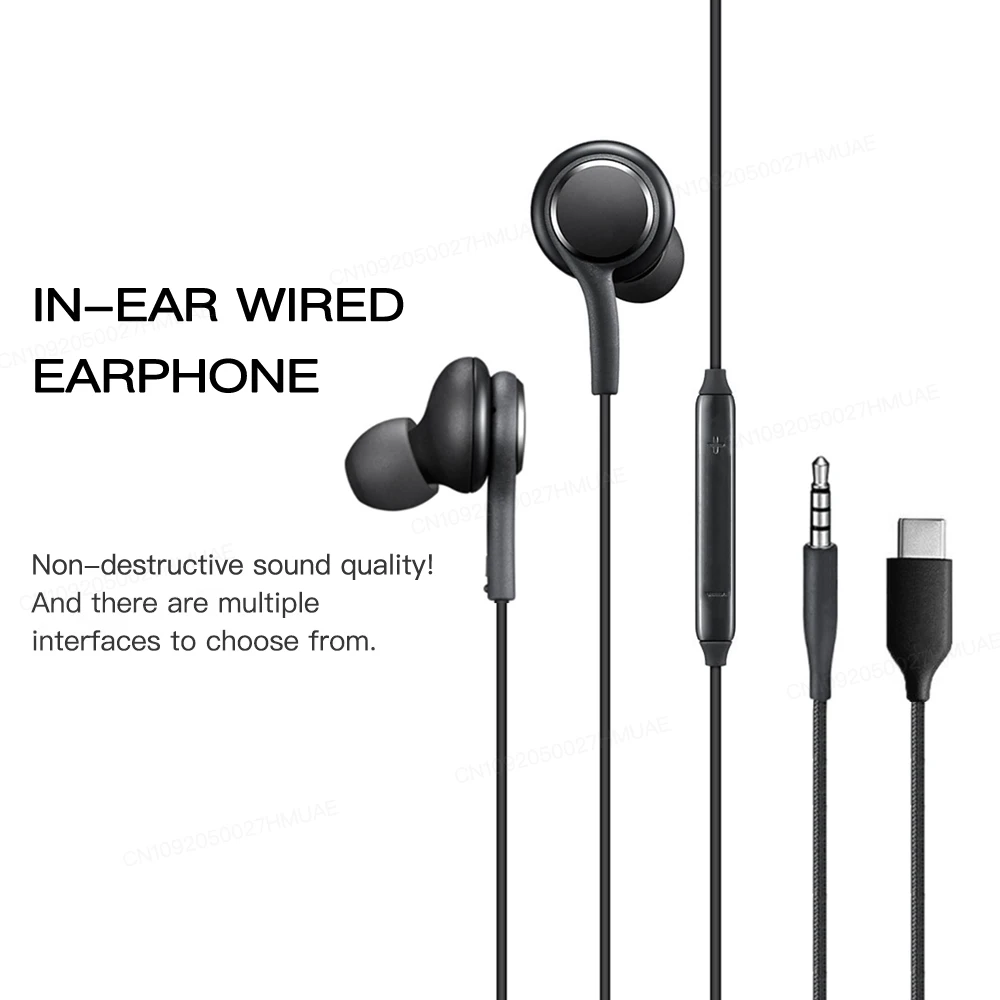 Original Type C Wired Earphone for Samsung Galaxy S24 S23 S22 Ultra Plus In-Ear Earbuds 3.5 mm Stereo Headphones for AKG A54 A53 2