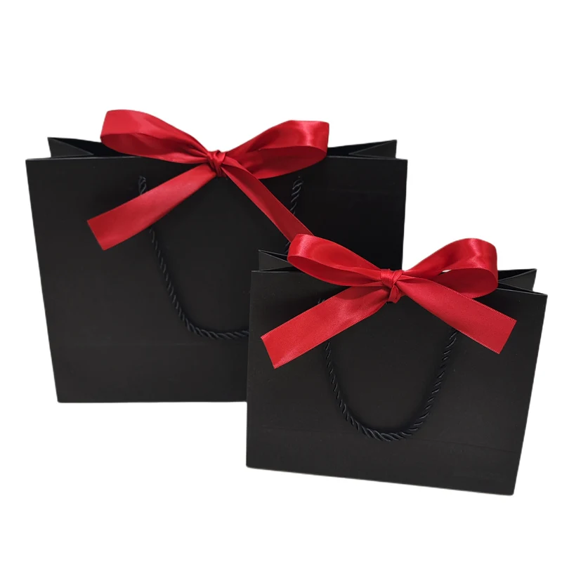 Bolsas de regalo de cumpleaños 65 – Papel negro con asas de cuerda – Bolsa  de regalo grande ecológica – Se ve genial – Rosa