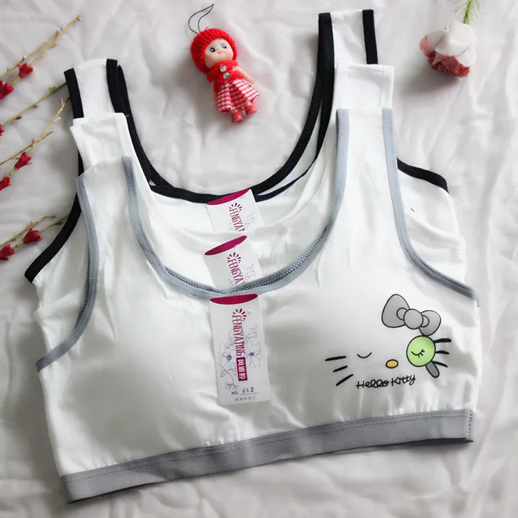 Gift Girl Bra Teen Crop Top Underwear Vest Racerback Puberty Sport Training Bras Letter Streetwear Tube Top New Year 7-14Y