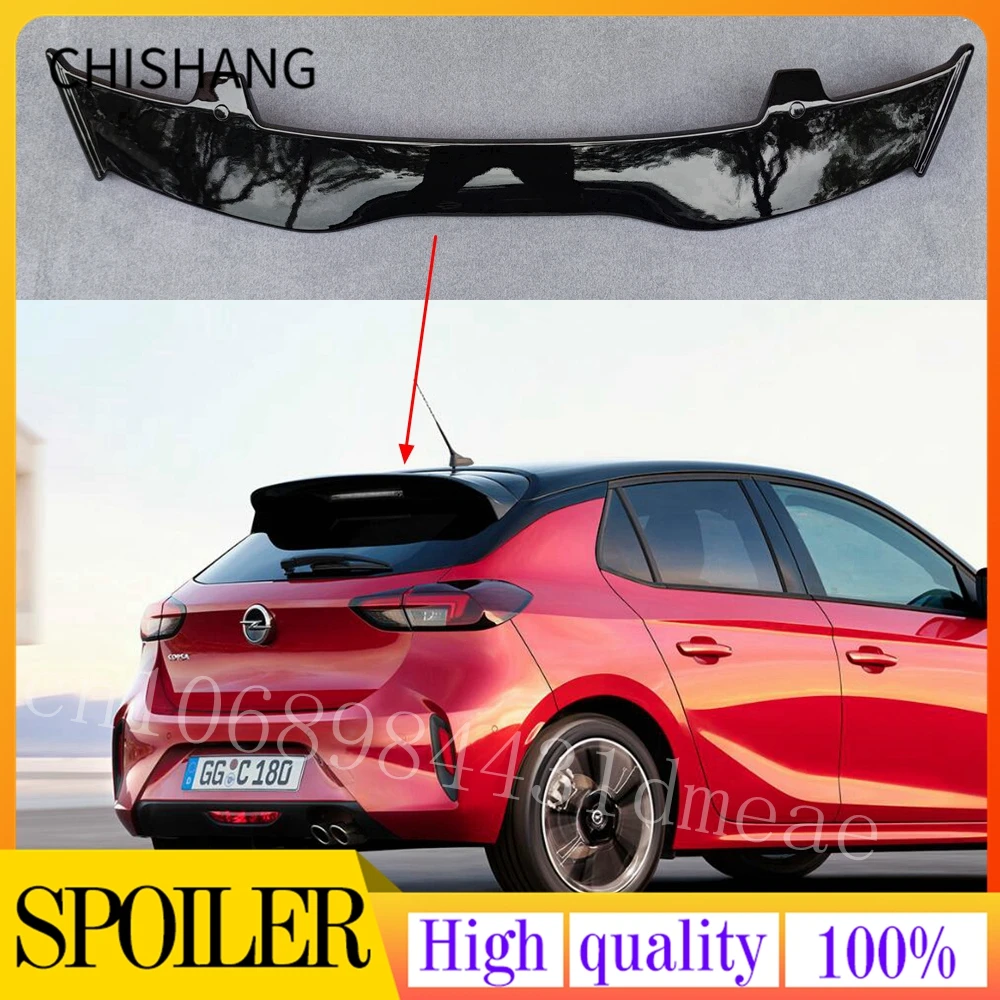 Plastica Abs Di Alta Qualità Per Opel Corsa 2015-2023 Spoiler In Fibra Di Carbonio Look Hatchback Roof Kit Corpo Ala Posteriore Accessori