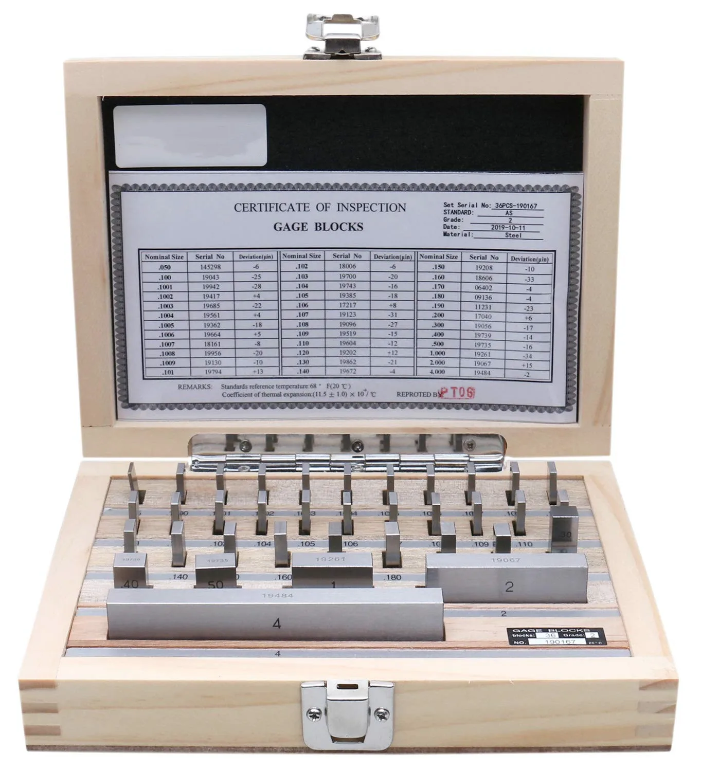 Industrial Tools 103Pcs Metric Gage Block Set,Grade 2,Din861 German Standard Mfg's Certificate,Hand Tool Precision 0.001-0.01mm