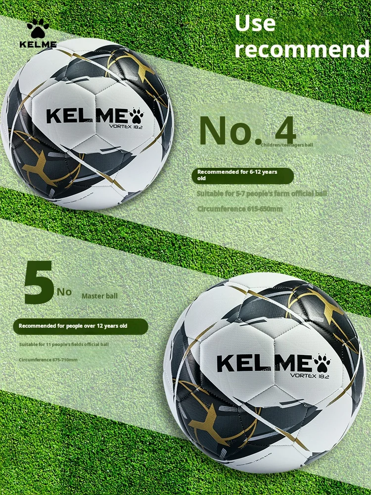 KELME Professional Football Soccer Ball TPU Size 4 Size 5 Red Black Goal Team Match Training Balls Machine Sewing Futbol Voetbal 2