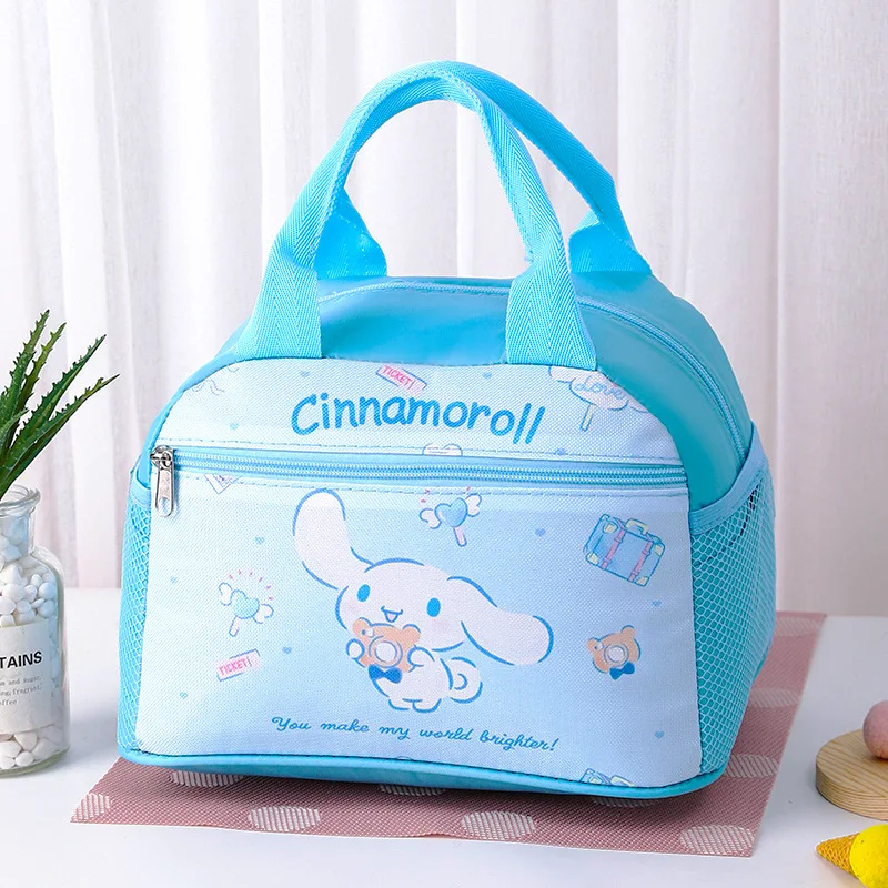 Hello Kitty Sanrio Insulated Lunch Bag, Kuromi Cinnamoroll Widened Aluminum Foil Material Bento Bag, Waterproof Oxford Fabric