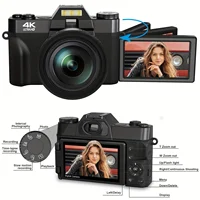 4K Digital Camera for Photography 16X Digital Zoom Vlogging Camera for YouTube 64MP WiFi Auto Focus Video Camera 3" Flip Screen - Image 2