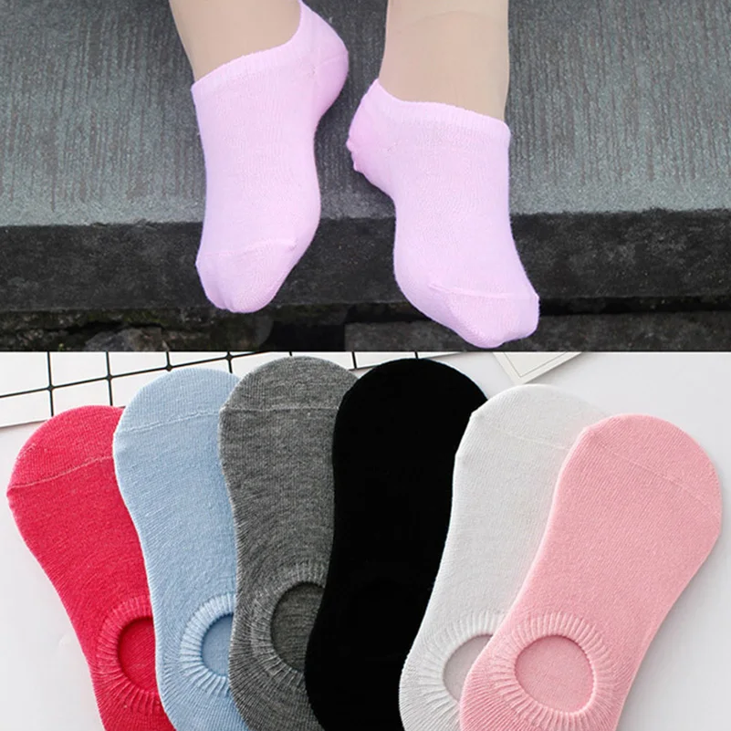 toe socks for women 5 Pairs Women's Non-slip Invisible Socks Summer Solid Color Ankle Boat Socks Female Soft Cotton Slipper Socks EUR 35-39 Hosiery bed socks for women