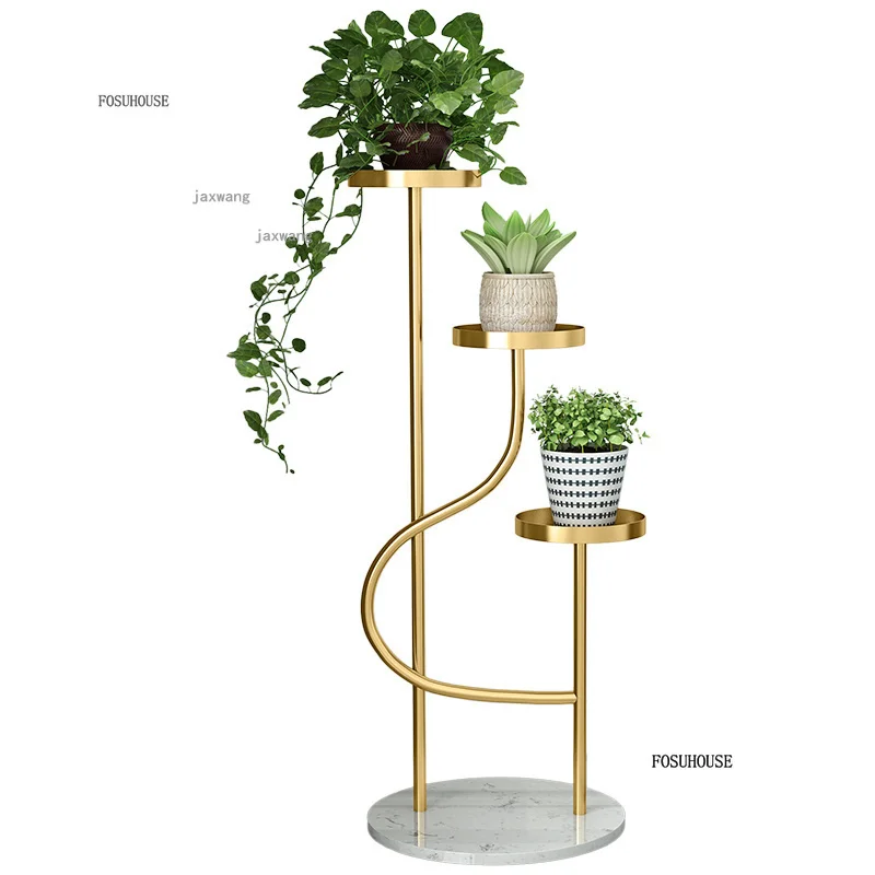 Nordic Iron Plant Stands Indoor Flower Stand Shelfs for Garden Furniture Balcony Pot Stands Multi-layer Plant Stand for Flowers