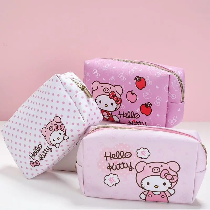 

Kawaii Sanrioed Cosmetic Bag Cartoon Cute Girl Heart Fashion Trend Portable Large Capacity Storage Bag Gift for Girls