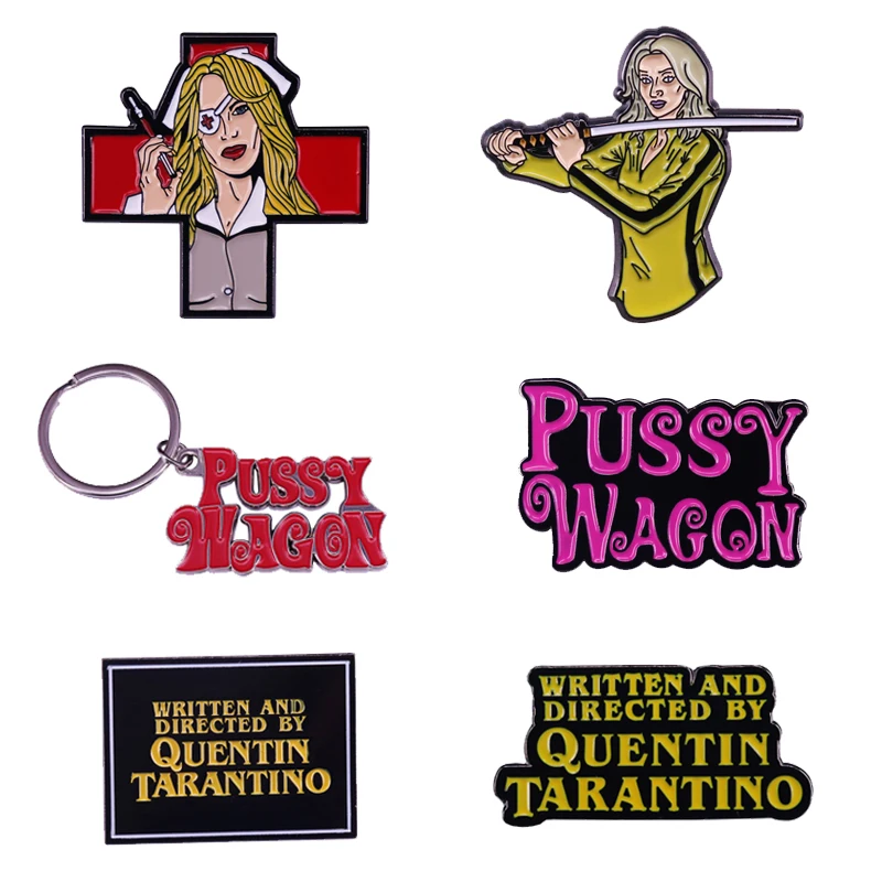 Quintino Tarantino Movie Kill Bill The Bride Pussy Wagon Spilla Spille Badge Portachiavi
