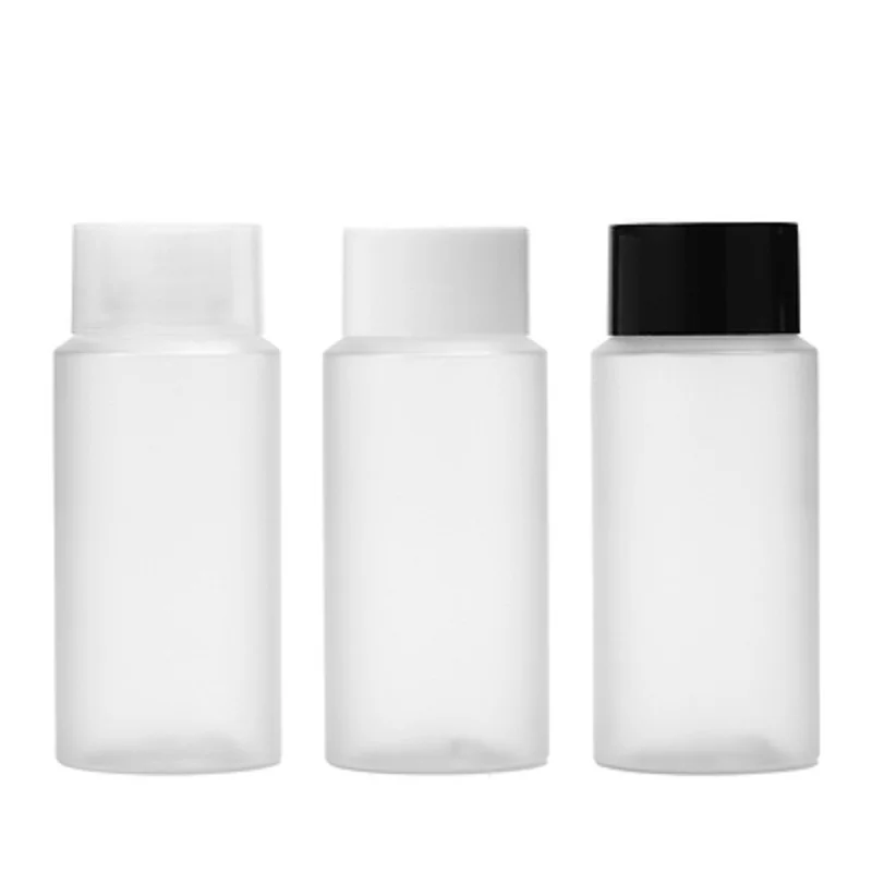 bouteille-en-plastique-givre-de-100ml-emballage-vide-noir-clair-blanc-avec-couvercle-interieur-rechargeable-conteneur-portable-30-pieces