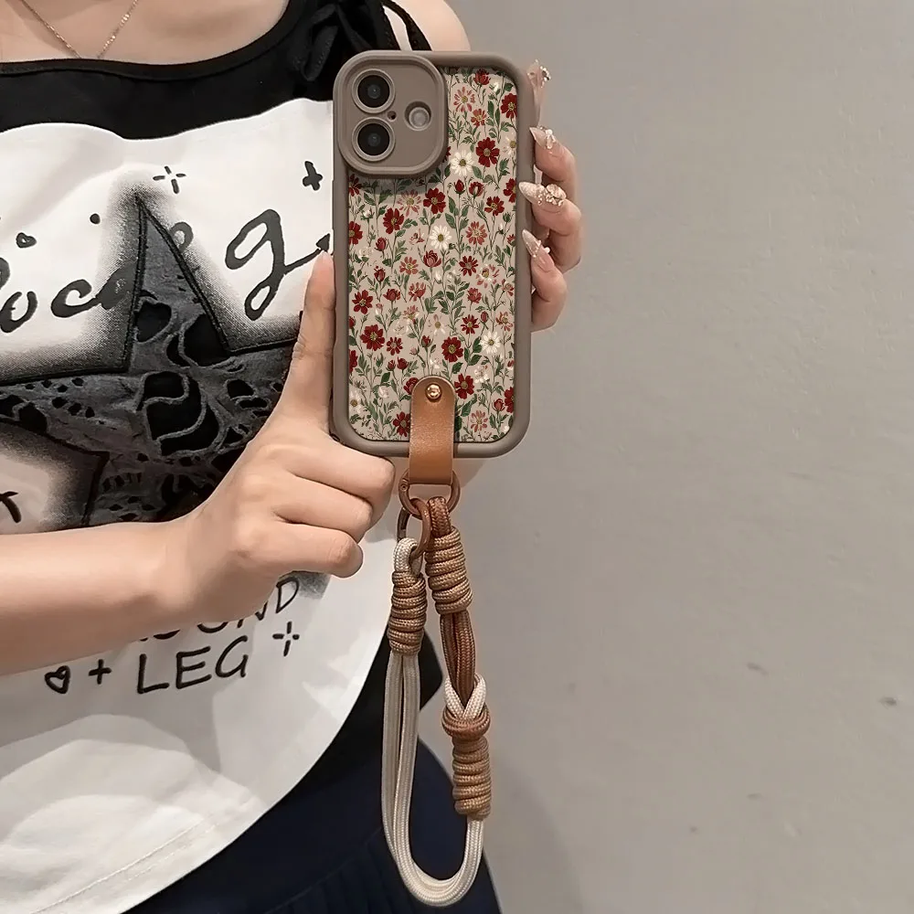 Retro Handykette Hülle Für Xiaomi Poco - Blumen Design_voghion.com