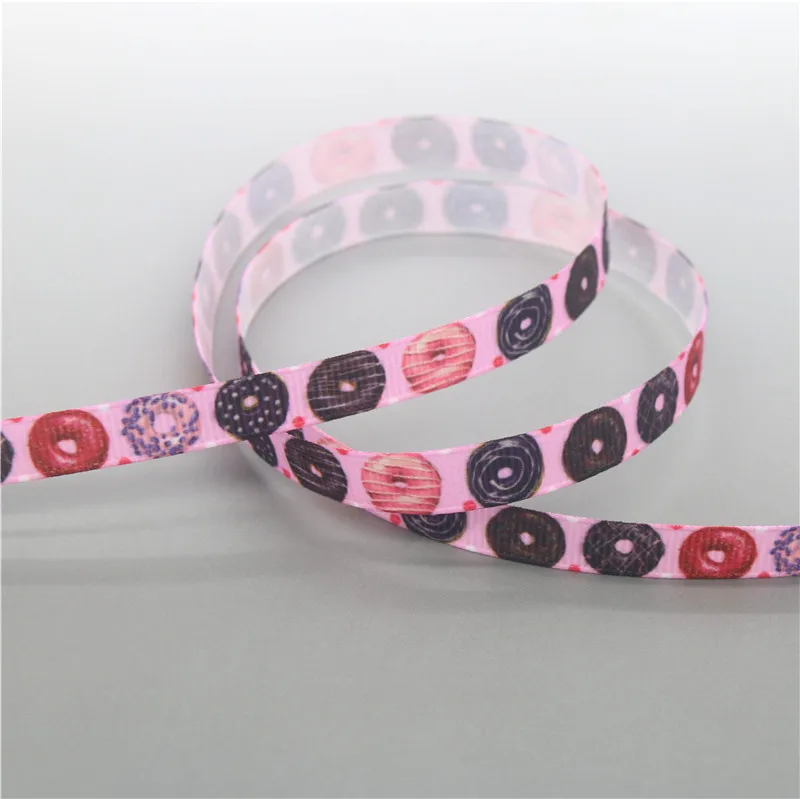 DHK 3/8'' 5yards Fruit Cupcake Strawberery watermelon Printed Grosgrain Ribbon Accessory Hairbow Collar DIY Decoration 9mm C1830