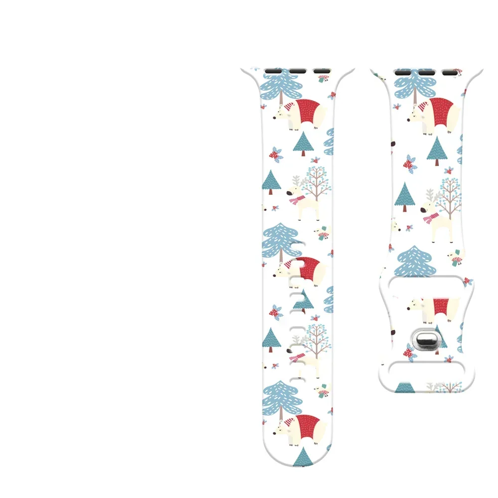 Festive Silicone Sport Strap for Smartwatch - Christmas Edition