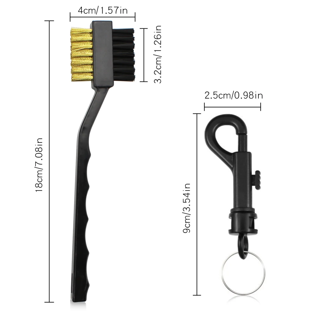 Deluxe Golf Club Cleaner Brush with Carabiner and Groove Sharpener - Premium Golf Sports Accessory