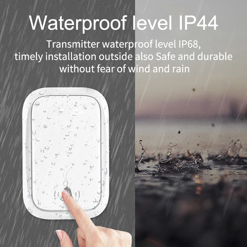 Self-Powered Wireless Doorbell | Waterproof with 38 Melodies & Memory Function | 3-Level Volume & Long Range