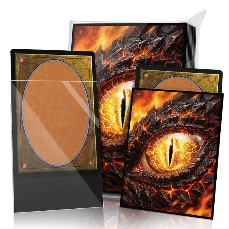 Pattern Print Card Sleeves - Clear Front & Matte Back, Protective TCG Cover, 105 Pack, 66x91mm Standard Size