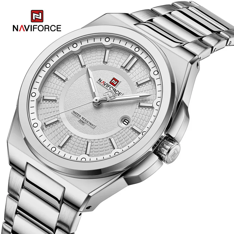 

NAVIFORCE Men Sport Quartz Watch Fashion Male Stainless Steel Bracelet Business Wristwatches Luminous Clock Reloj Masculino