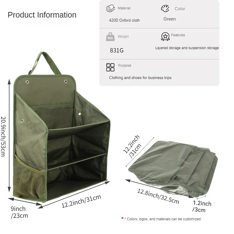Three-section Hanging Storage Bag Foldable Dustproof and Waterproof Fabric Portable Luggage Storage Bag for Clothing 2