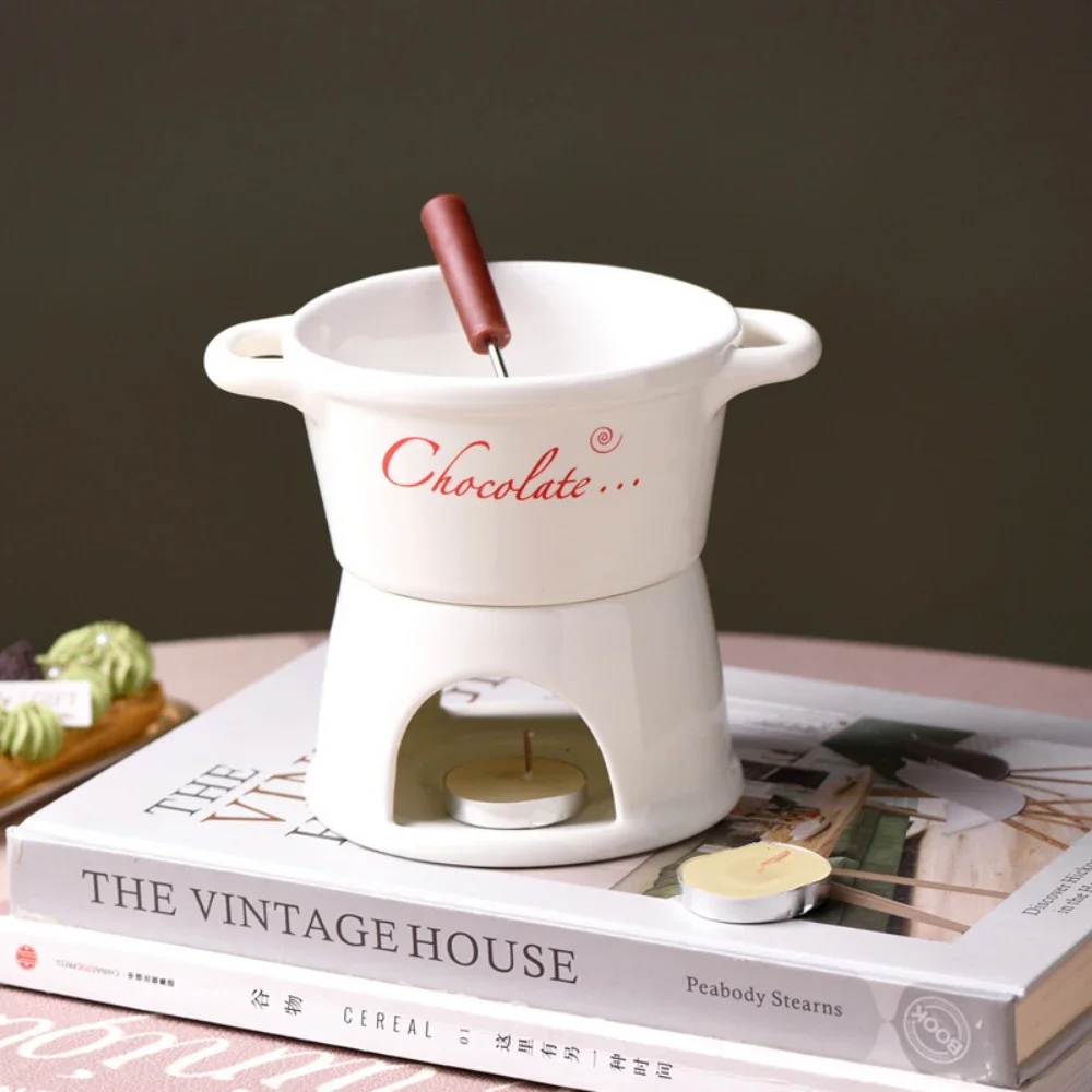 280/300ml Fondue Cup Melting Pot, Melting Fondue Bowl Set for Cheese Chocolate Butter Caramel