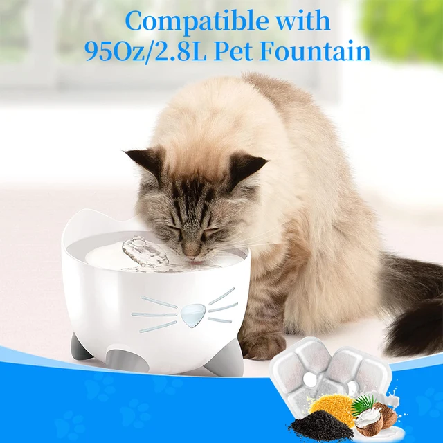6/12/18/24PCS Activated Carbon Replacement Filters For Pet Automatic Drinking Fountain Battery Operated Cat Water Fountain 5