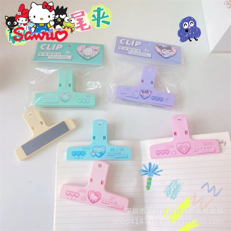 

Sanrio Melody Kuromi Hello Kitty Cinnamoroll Pochacco Document Organizer Long Tail Clip Handbook Clip Stationery Fixing Clip