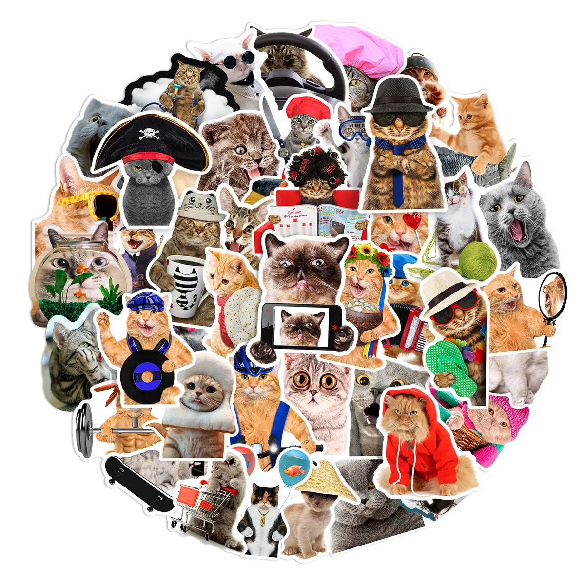 Tanio 10/30/66PCS Cartoon Cute Funny MEME Cat Stickers sklep