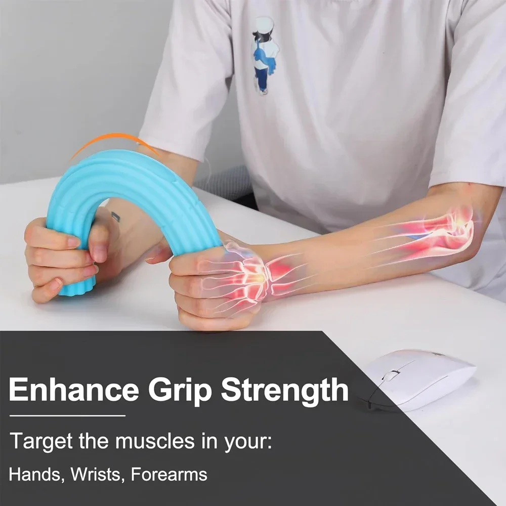 Arm Strength Trainer 1Pcs Tennis Elbow Therapy Flexible Bar Flex Therapy Bar Strengthener Resistance Bar Golfers Elbow Forearms Pain Relief