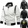 Men Winter Driving Leather Jacket Men Scorpion Embroidered Hooded Jacket PU Leather Motorcycle Jacket 2