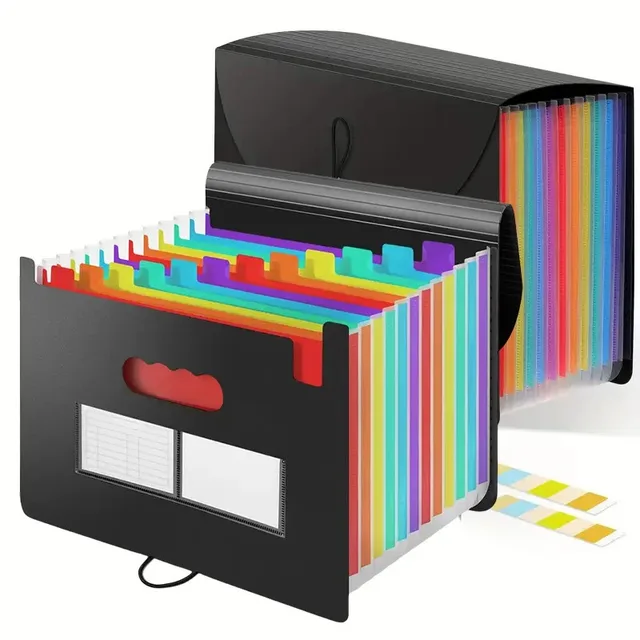 Rainbow 12-24-37Pocket Expanding File - A4 Accordion Folder, Portable Document/Bill/Receipt Holder for Organizing 1