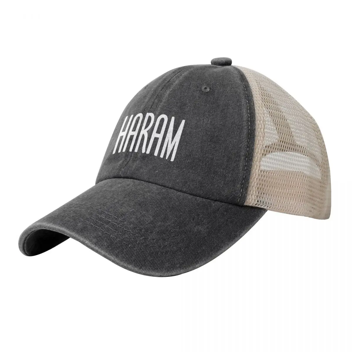 

HARAM text Cowboy Mesh Baseball Cap Trucker Cap foam party Hat Women's Hats 2024 Men's