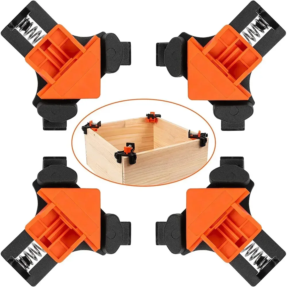 Woodworking Clamps 90 Degree Angle Clamps Woodworking Corner Spring Clip Right Angle Clips Fixer Tools Quick Adjustable Hand Tools Furniture Fixing