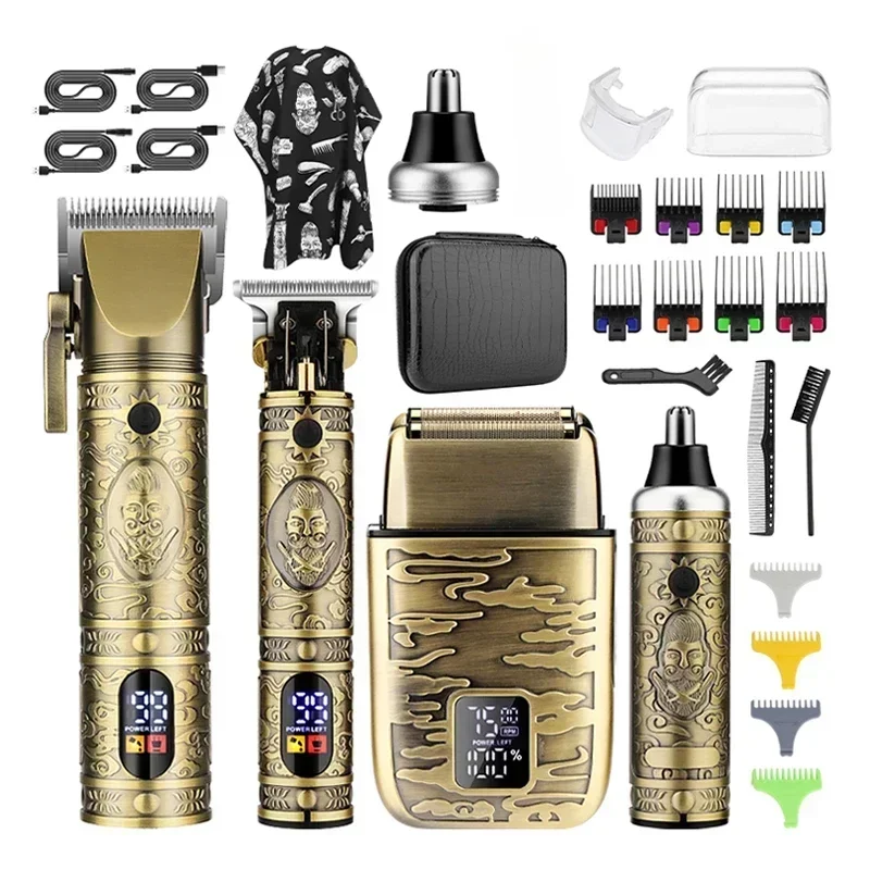 

Resuxi 740 All Metal Hair Clippers Ears Nose Hair Trimmer Electric Shaver Set Wtih Bag Hair Cutting Machine Men's Grooming Tools