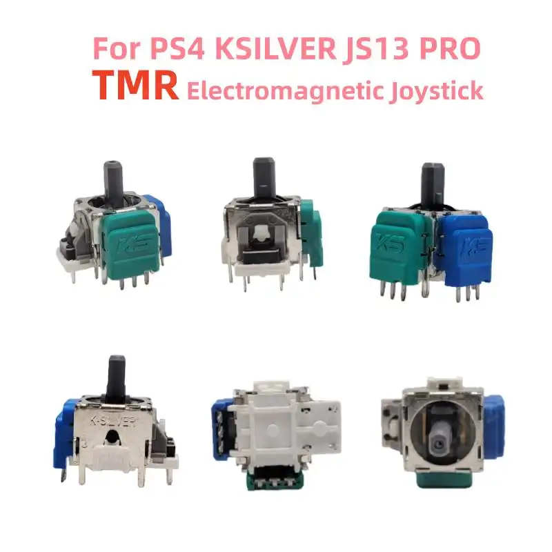 2/4/10pcs K-SILVER JS13 PRO PS4 게임 패드 컨트롤러 수리용 안티 드리프트 TMR 전자기 조이스틱 3D 아날로그 썸스틱