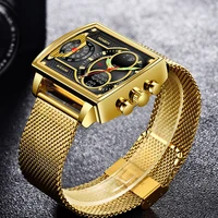 LIGE Digital Men's Watches Fashion Square Military Stainless Casual Sports Quartz Electronic Watch Waterproof Male Alarm Clocks 2