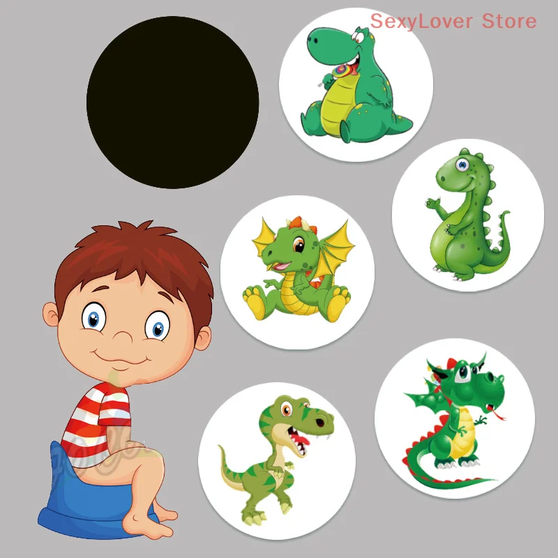 5pcs/set Urinal Training Heat Discoloration Cartoon Sticker Kids Potty Color Changing Toilet Thermochromic Waterproof Paster